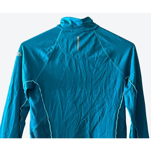 Icebreaker GT Women's XS Long Sleeve 1/4 Zip Teal Wool Blend Top - Picture 4 of 5